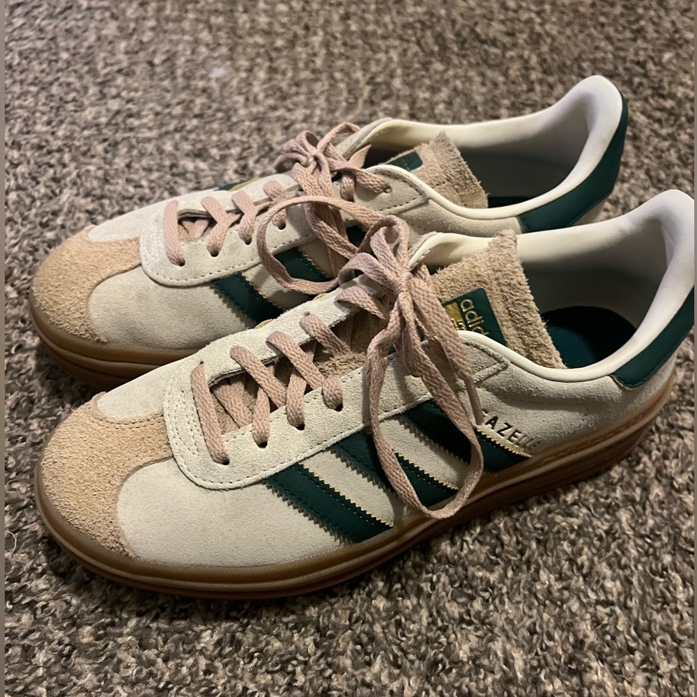 Adidas Gazelle Bold (Cream/Green) Size 8